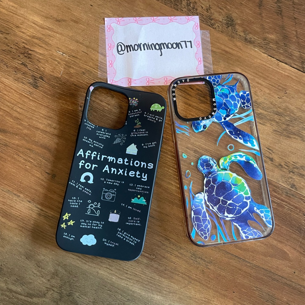 Turtle and Affirmations Phone Case Set for IPhone 12 Pro Max